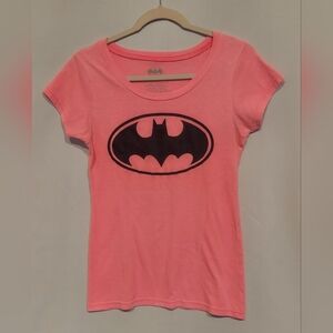 Batman Womens Pink Batman Logo T-Shirt Size Large